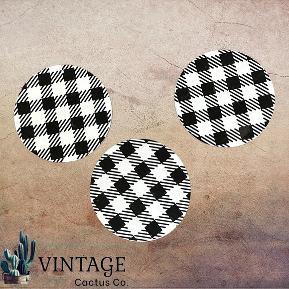 Hobby Lobby | Accents | New Set Of 3 Buffalo Check Farmhouse Round Wood ...